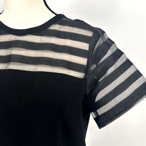 Forever 21 Blouse Striped Sheer Top Crewneck Size‎ Xsmall - Picture 6 of 11